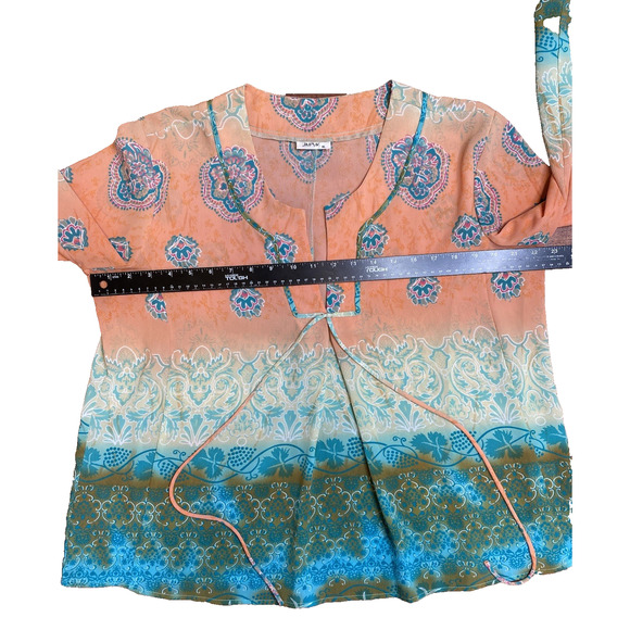 JAIPUR Blouse Womens Size XL Bohemian Festival Pullover Loose Lightweight Shirt - Picture 6 of 9